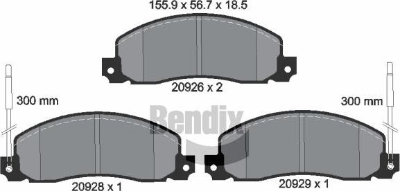 BENDIX Braking BPD1734 - Гальмівні колодки, дискові гальма autozip.com.ua