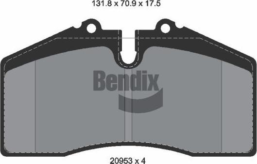 BENDIX Braking BPD1736 - Гальмівні колодки, дискові гальма autozip.com.ua