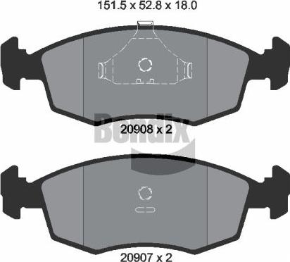 BENDIX Braking BPD1732 - Гальмівні колодки, дискові гальма autozip.com.ua