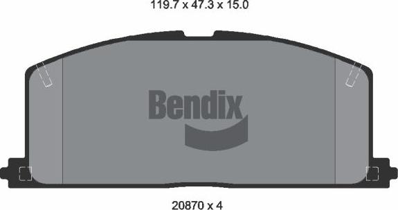 BENDIX Braking BPD1728 - Гальмівні колодки, дискові гальма autozip.com.ua