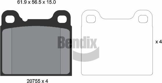 BENDIX Braking BPD1723 - Гальмівні колодки, дискові гальма autozip.com.ua