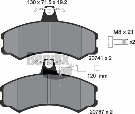 BENDIX Braking BPD1722 - Гальмівні колодки, дискові гальма autozip.com.ua