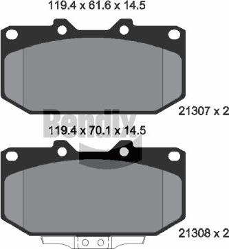 BENDIX Braking BPD1779 - Гальмівні колодки, дискові гальма autozip.com.ua