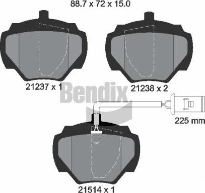 BENDIX Braking BPD1770 - Гальмівні колодки, дискові гальма autozip.com.ua