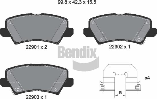BENDIX Braking BPD2448 - Гальмівні колодки, дискові гальма autozip.com.ua