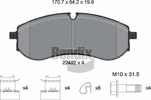 BENDIX Braking BPD2471 - Гальмівні колодки, дискові гальма autozip.com.ua
