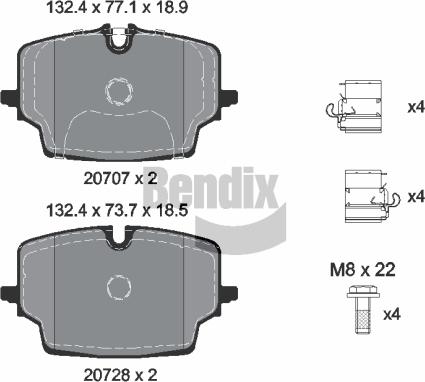 BENDIX Braking BPD2559 - Гальмівні колодки, дискові гальма autozip.com.ua
