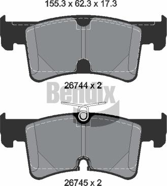 BENDIX Braking BPD2517 - Гальмівні колодки, дискові гальма autozip.com.ua