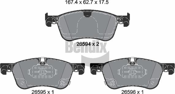BENDIX Braking BPD2525 - Гальмівні колодки, дискові гальма autozip.com.ua