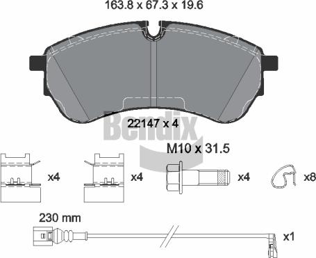 BENDIX Braking BPD2523 - Гальмівні колодки, дискові гальма autozip.com.ua