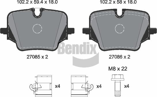 BENDIX Braking BPD2661 - Гальмівні колодки, дискові гальма autozip.com.ua