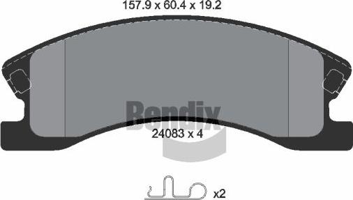 BENDIX Braking BPD2091 - Гальмівні колодки, дискові гальма autozip.com.ua