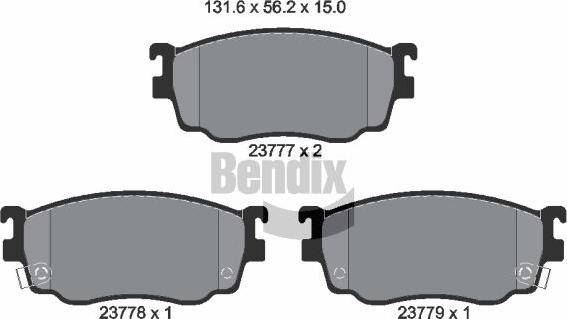 BENDIX Braking BPD2045 - Гальмівні колодки, дискові гальма autozip.com.ua