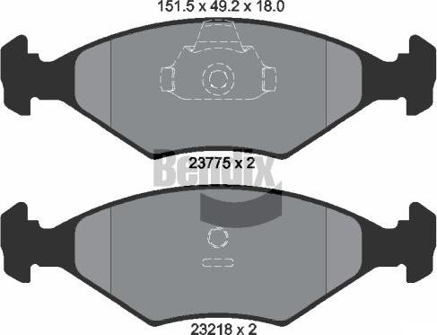 BENDIX Braking BPD2043 - Гальмівні колодки, дискові гальма autozip.com.ua