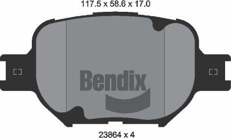 BENDIX Braking BPD2057 - Гальмівні колодки, дискові гальма autozip.com.ua