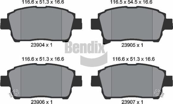 BENDIX Braking BPD2062 - Гальмівні колодки, дискові гальма autozip.com.ua