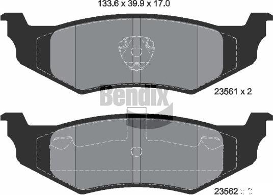 BENDIX Braking BPD2010 - Гальмівні колодки, дискові гальма autozip.com.ua