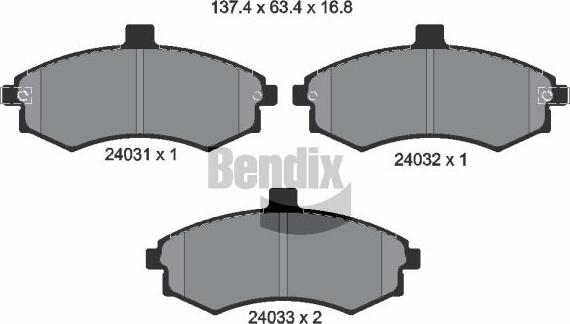BENDIX Braking BPD2081 - Гальмівні колодки, дискові гальма autozip.com.ua