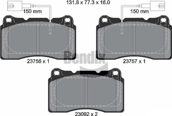 BENDIX Braking BPD2036 - Гальмівні колодки, дискові гальма autozip.com.ua