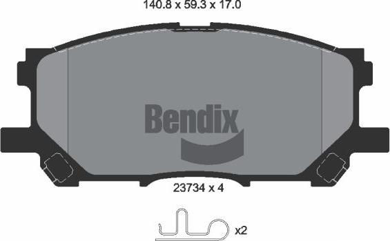 BENDIX Braking BPD2031 - Гальмівні колодки, дискові гальма autozip.com.ua