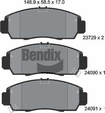 BENDIX Braking BPD2029 - Гальмівні колодки, дискові гальма autozip.com.ua