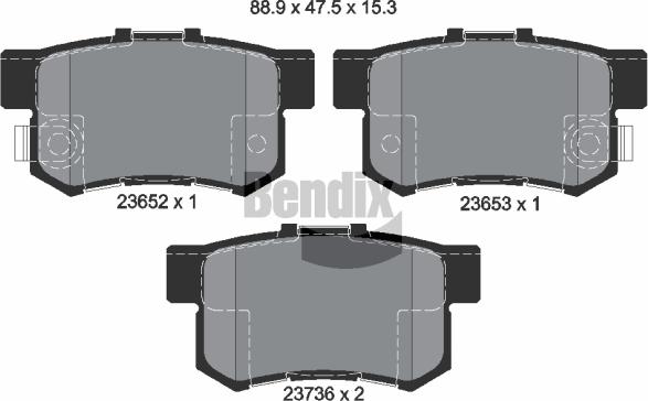 BENDIX Braking BPD2024 - Гальмівні колодки, дискові гальма autozip.com.ua