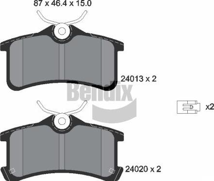 BENDIX Braking BPD2078 - Гальмівні колодки, дискові гальма autozip.com.ua