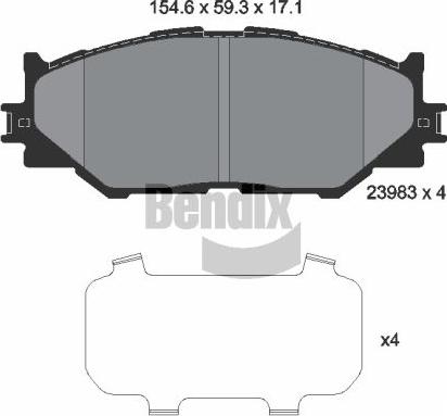 BENDIX Braking BPD2073 - Гальмівні колодки, дискові гальма autozip.com.ua
