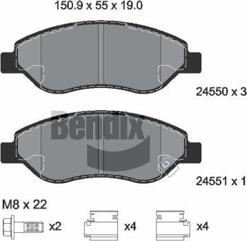 BENDIX Braking BPD2168 - Гальмівні колодки, дискові гальма autozip.com.ua