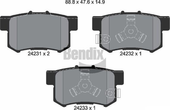 BENDIX Braking BPD2109 - Гальмівні колодки, дискові гальма autozip.com.ua