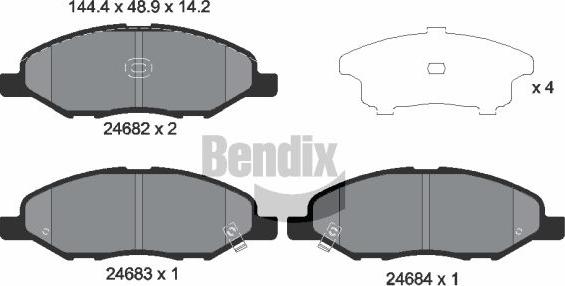 BENDIX Braking BPD2185 - Гальмівні колодки, дискові гальма autozip.com.ua