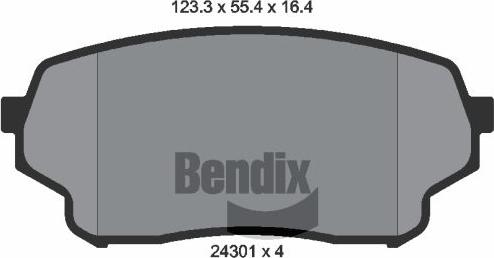 BENDIX Braking BPD2124 - Гальмівні колодки, дискові гальма autozip.com.ua
