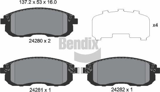 BENDIX Braking BPD2120 - Гальмівні колодки, дискові гальма autozip.com.ua