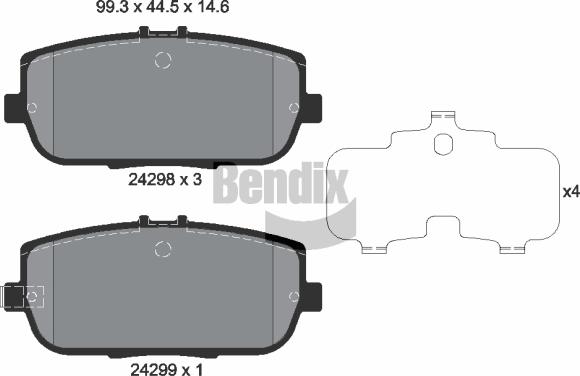 BENDIX Braking BPD2123 - Гальмівні колодки, дискові гальма autozip.com.ua
