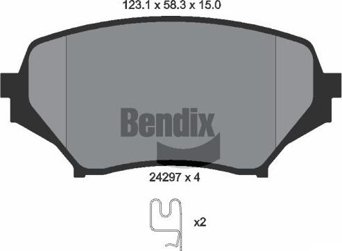 BENDIX Braking BPD2122 - Гальмівні колодки, дискові гальма autozip.com.ua