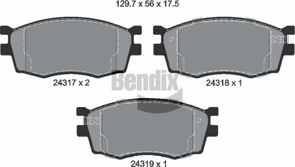 BENDIX Braking BPD2127 - Гальмівні колодки, дискові гальма autozip.com.ua