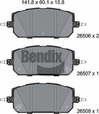BENDIX Braking BPD2391 - Гальмівні колодки, дискові гальма autozip.com.ua
