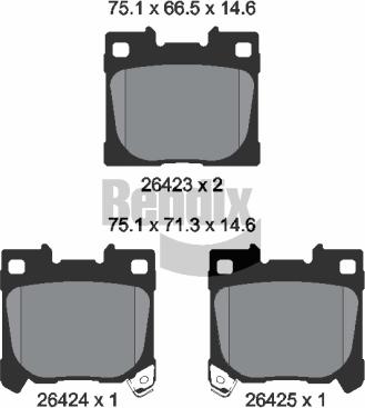 BENDIX Braking BPD2366 - Гальмівні колодки, дискові гальма autozip.com.ua