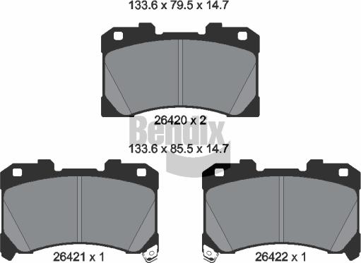 BENDIX Braking BPD2367 - Гальмівні колодки, дискові гальма autozip.com.ua