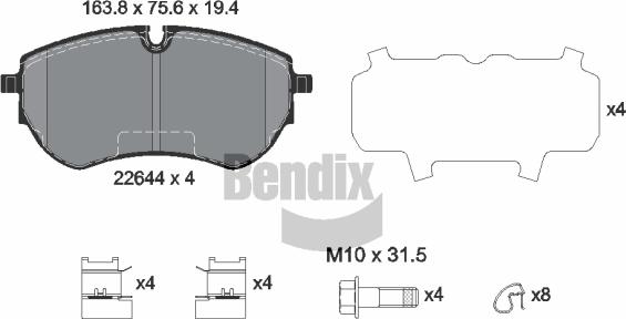 BENDIX Braking BPD2311 - Гальмівні колодки, дискові гальма autozip.com.ua