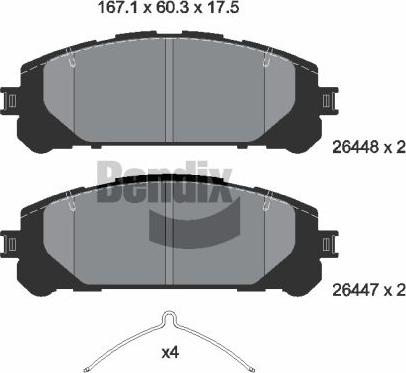BENDIX Braking BPD2389 - Гальмівні колодки, дискові гальма autozip.com.ua