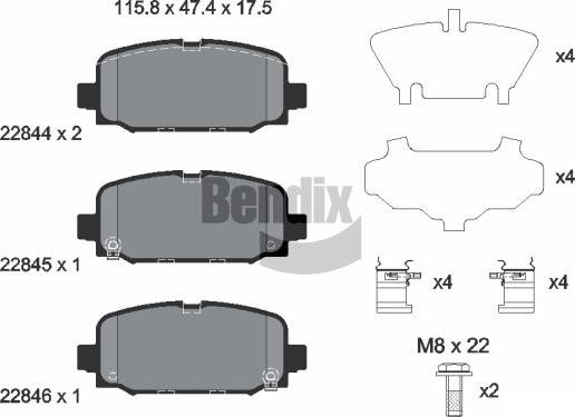 BENDIX Braking BPD2330 - Гальмівні колодки, дискові гальма autozip.com.ua