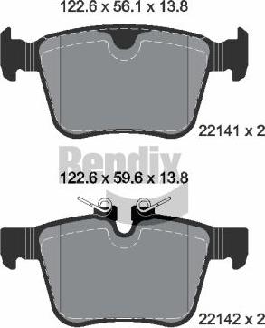 BENDIX Braking BPD2331 - Гальмівні колодки, дискові гальма autozip.com.ua