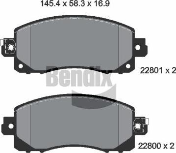 BENDIX Braking BPD2322 - Гальмівні колодки, дискові гальма autozip.com.ua