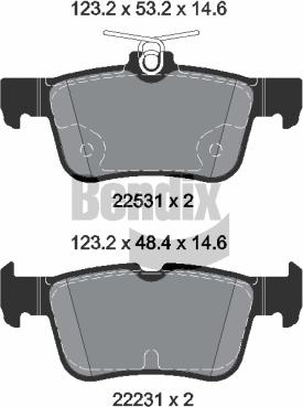 BENDIX Braking BPD2373 - Гальмівні колодки, дискові гальма autozip.com.ua