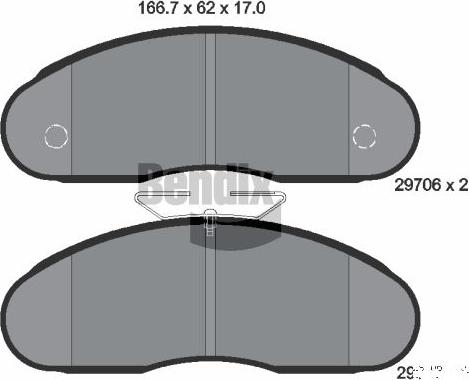 BENDIX Braking BPD2296 - Гальмівні колодки, дискові гальма autozip.com.ua