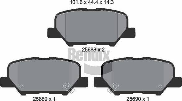 BENDIX Braking BPD2259 - Гальмівні колодки, дискові гальма autozip.com.ua