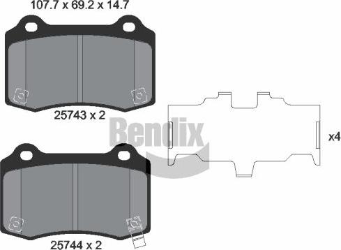 BENDIX Braking BPD2266 - Гальмівні колодки, дискові гальма autozip.com.ua