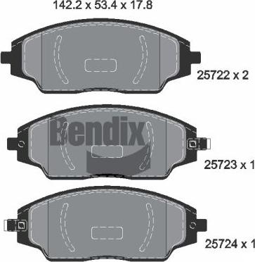 BENDIX Braking BPD2262 - Гальмівні колодки, дискові гальма autozip.com.ua