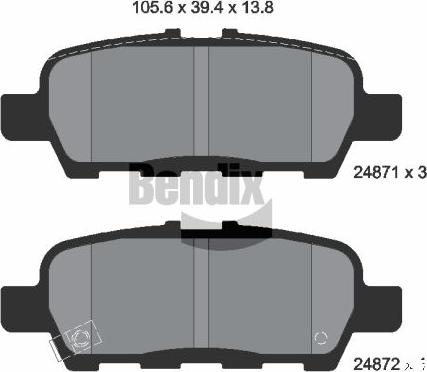 BENDIX Braking BPD2204 - Гальмівні колодки, дискові гальма autozip.com.ua